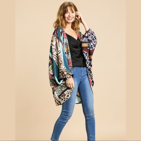 Last 1! UMGEE “Boho Wild” Cocoon Patchwork Kimono - Picture 5 of 8
